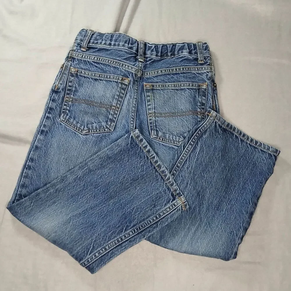 OshKosh B'Gosh Classic Jeans Straight Leg Adjustable Waistband Husky Boys 7 H